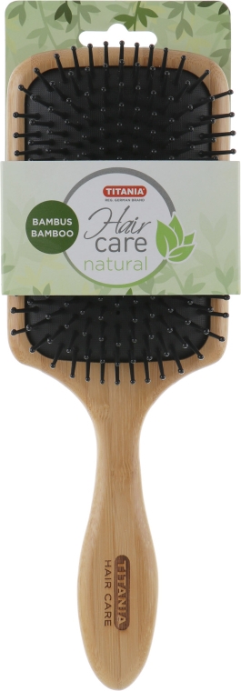 Бамбуковая массажная щетка для волос, 25 см - TITANIA — фото N1
