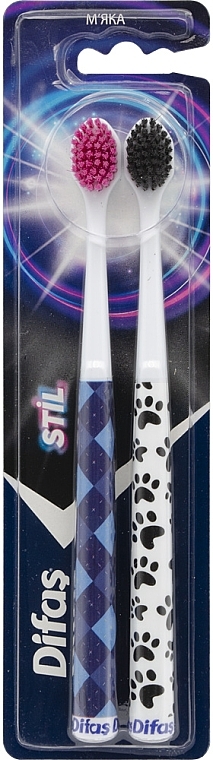 Набір зубних щіток "Soft", ромб + лапки - Difas Stil — фото N1