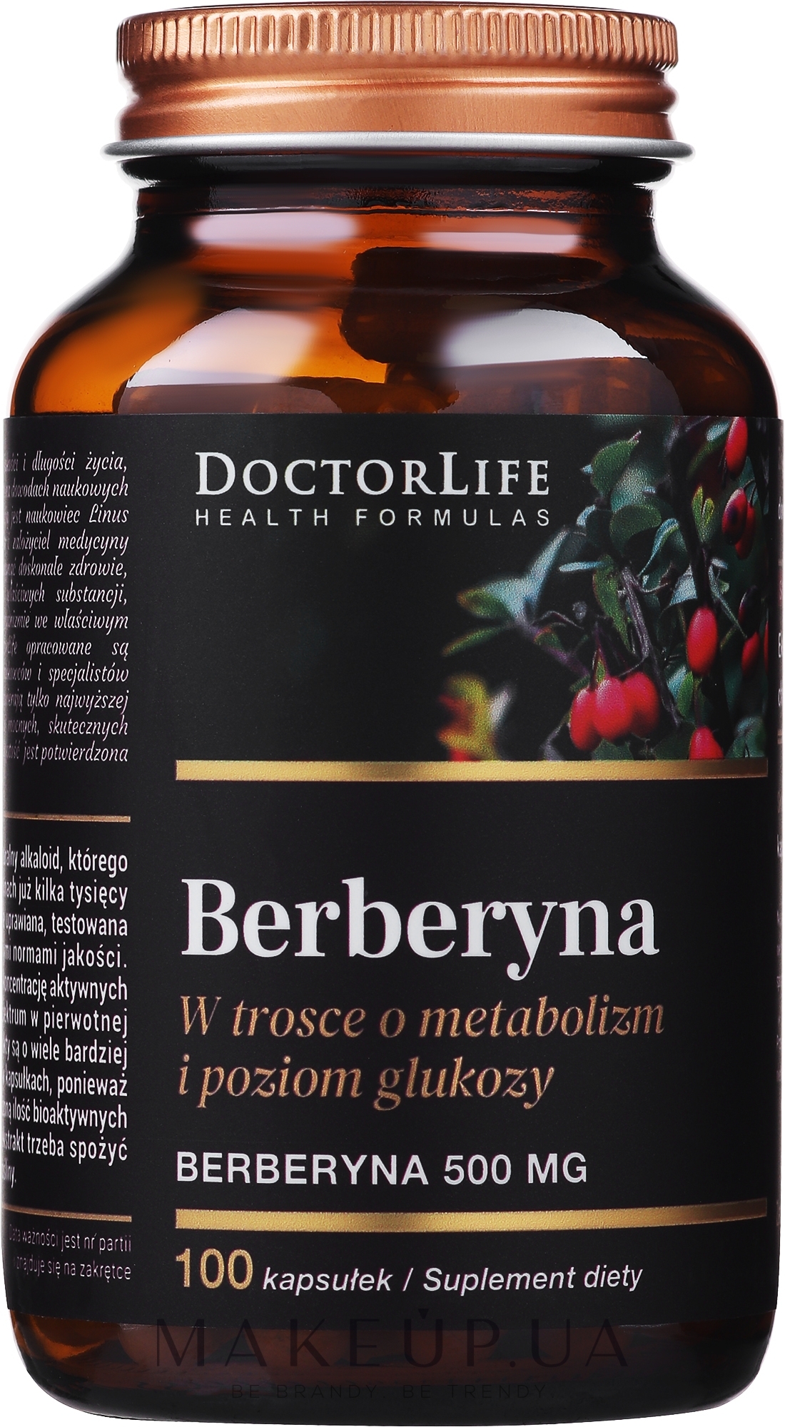 Пищевая добавка "Берберин", 500 мг - Doctor Life Berberine 500 mg — фото 100шт