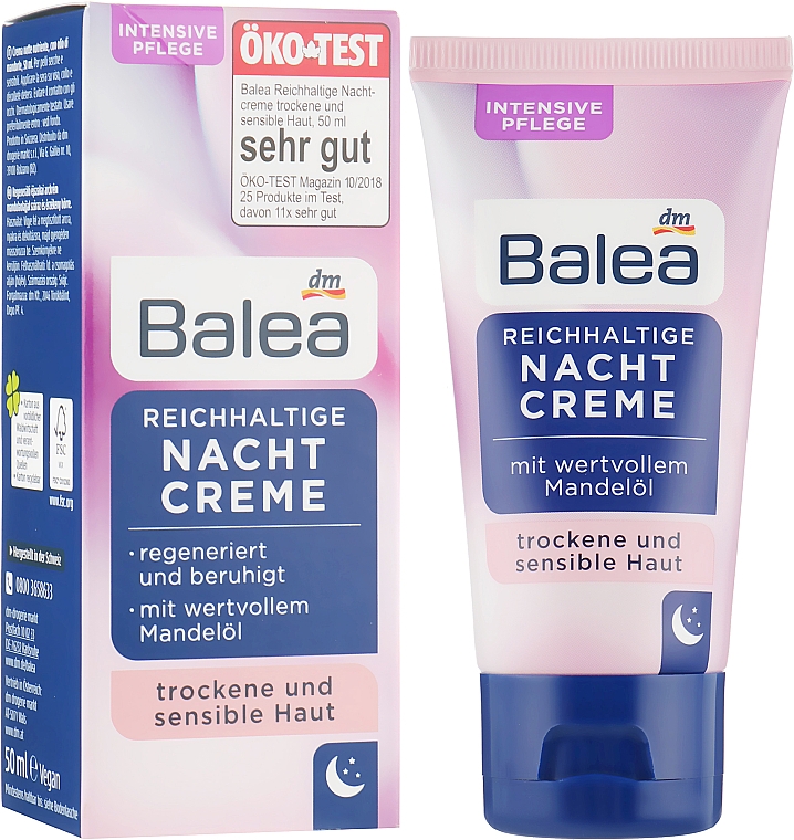 Насыщенный ночной крем для лица - Balea Rich Night Face Cream — фото N2