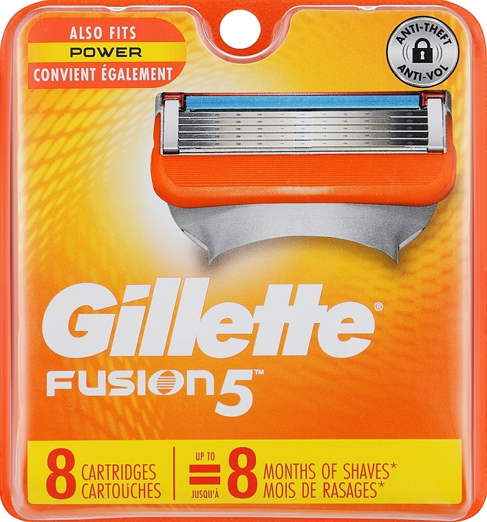 Сменные кассеты для бритья, 8 шт. - Gillette Fusion Power