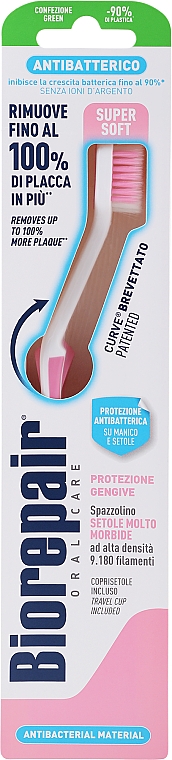 Зубная щетка "Совершенная чистка"для защиты десен, ультрамягкая, розовая - Biorepair