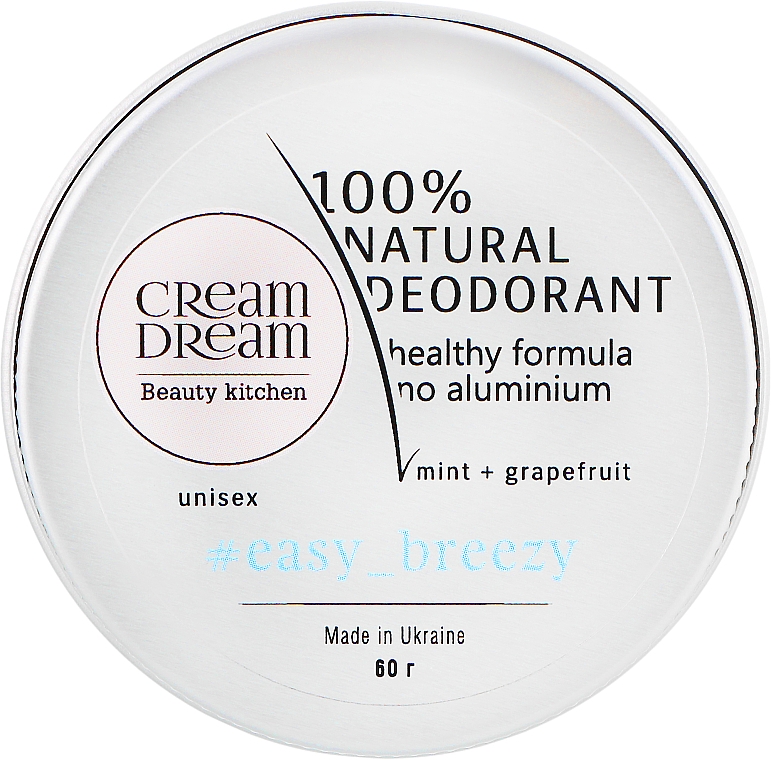 Натуральний дезодорант з ефірними оліями м'яти й грейпфрута - Cream Dream beauty kitchen Cream Dream Easy Breeze 100% Natural Deodorant — фото N4