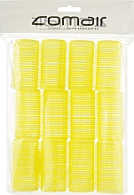 Комплект бигуди-липучки "Velcro plus", 12 штук, 32мм, желтые - Comair — фото N1