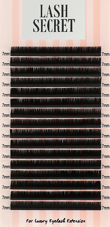 Накладные ресницы, черные, 16 линий (один размер, 0,07, C, 7) - Lash Secret — фото N1