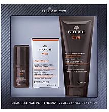 Духи, Парфюмерия, косметика Набор - Nuxe Men Excellence For Men (eye/cr/15ml + f/fluid/50ml + sh/gel/200ml)