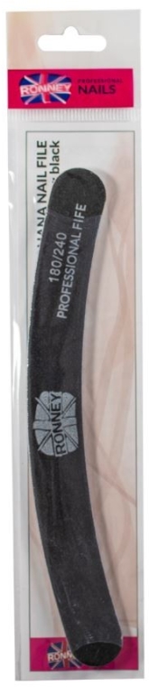 Пилочка для нігтів, 180/240, чорна, "RN 00251" - Ronney Professional — фото N1