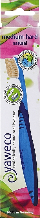 Зубна щітка зі змінними щетинками, синя - Yaweco — фото N1