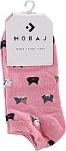 Парфумерія, косметика Жіночі бавовняні шкарпетки з кошенятами, рожеві - Moraj