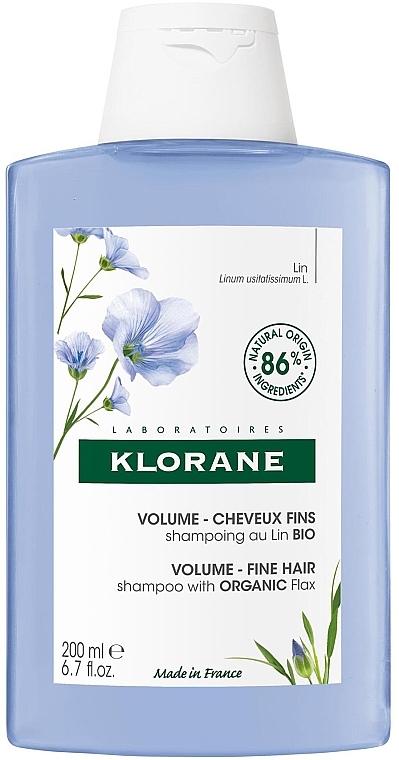 Шампунь для объема с экстрактом органического льна - Klorane Volume -Fine Hair with Organic Flax