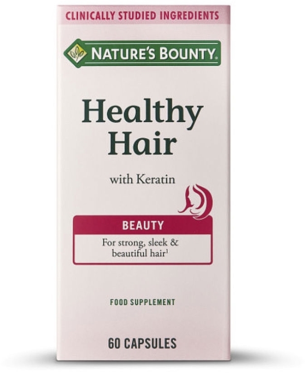 Пищевая добавка для здоровья волос - Nature's Bounty Healthy Hair With Keratin Capsules — фото N2