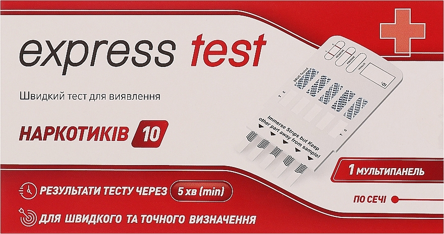 Тест Мультипанель для определения 10 видов наркотических веществ - Express Test — фото N1