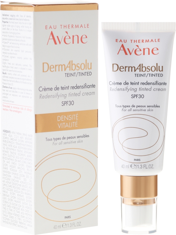 Крем для упругости кожи лица с тонирующим эффектом - Avene Eau Thermale Derm Absolu Cream SPF30 — фото N1