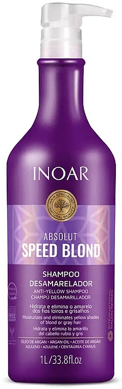 Шампунь против желтизны волос - Inoar Absolut Speed Blond Anti-Yellow Shampoo — фото N1