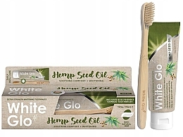 Набір - White Glo Hemp Seed Oil (toothpaste/150g + toothbrush/1pc + toothbrush/1pcs) — фото N1