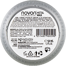 Віск для волосся сильної фіксації з металевим блиском - Novon Professional Metal Wax Strong Hold — фото N2