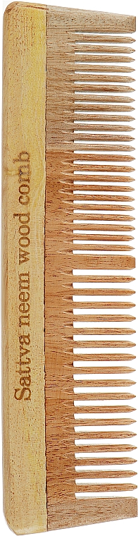 Гребінь для волосся дерев'яний, 19 см - Sattva Neem Wood Comb — фото N1