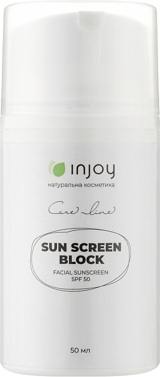 Сонцезахисний крем для обличчя SPF50 - InJoy Care Line Sun Screen Block