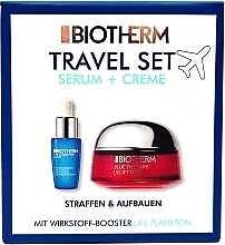 Духи, Парфюмерия, косметика Набор - Biotherm Blue Therapy Uplift Travel Set (d/cr/mini/15ml + f/elixir/7ml)