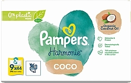 Дитячі вологі серветки, 9x44 шт. - Pampers Harmonie Coco Body Wipes — фото N1