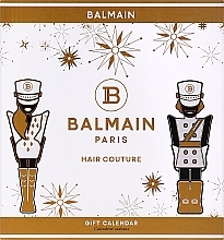 Духи, Парфюмерия, косметика Набор - Balmain Paris Hair Couture Limited Edition Gift Calendar FW22 Medium (h/cond/200ml + h/cr/150ml + h/elixir/100ml + candle/1pcs + acc/1pcs)