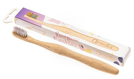 Зубная щетка для детей, бамбуковая - Nordics Bamboe Rainbow Toothbrush — фото N1