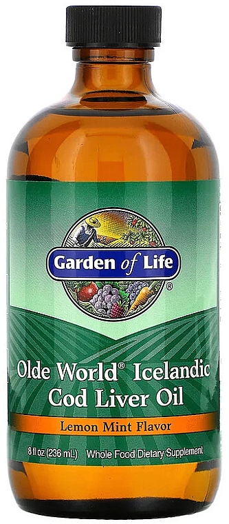 Риб'ячий жир з печінки тріски зі смаком лимона й м'яти - Garden of Life Olde World — фото N1
