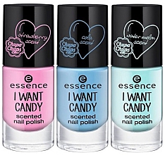 Духи, Парфюмерия, косметика Ароматизированный лак для ногтей - Essence I Want Candy Scented Nail Polish