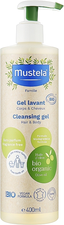 Очищающий гель для волос и тела - Mustela Famille Cleansing Gel Hair & Body — фото N1