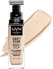 NYX Professional Makeup Can't Stop Won't Stop Full Coverage Foundation * - NYX Professional Makeup Can't Stop Won't Stop Full Coverage Foundation — фото N4