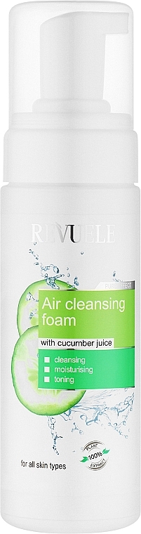 Воздушная пенка для умывания с соком огурца - Revuele Air Soft Cleansing Foam Cucumber Juice — фото N1