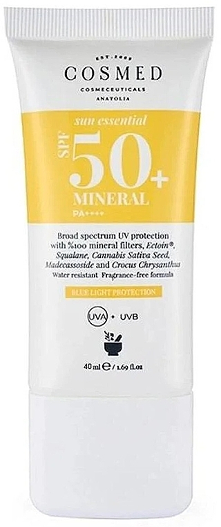 Минеральный солнцезащитный крем для чувствительной кожи - Cosmed Sun Essential Mineral SPF50 — фото N1