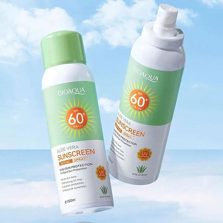 Сонцезахисний спрей з екстрактом алое вера - Bioaqua Aloe Vera Sunscreen Repair Spray SPF60+ — фото N2