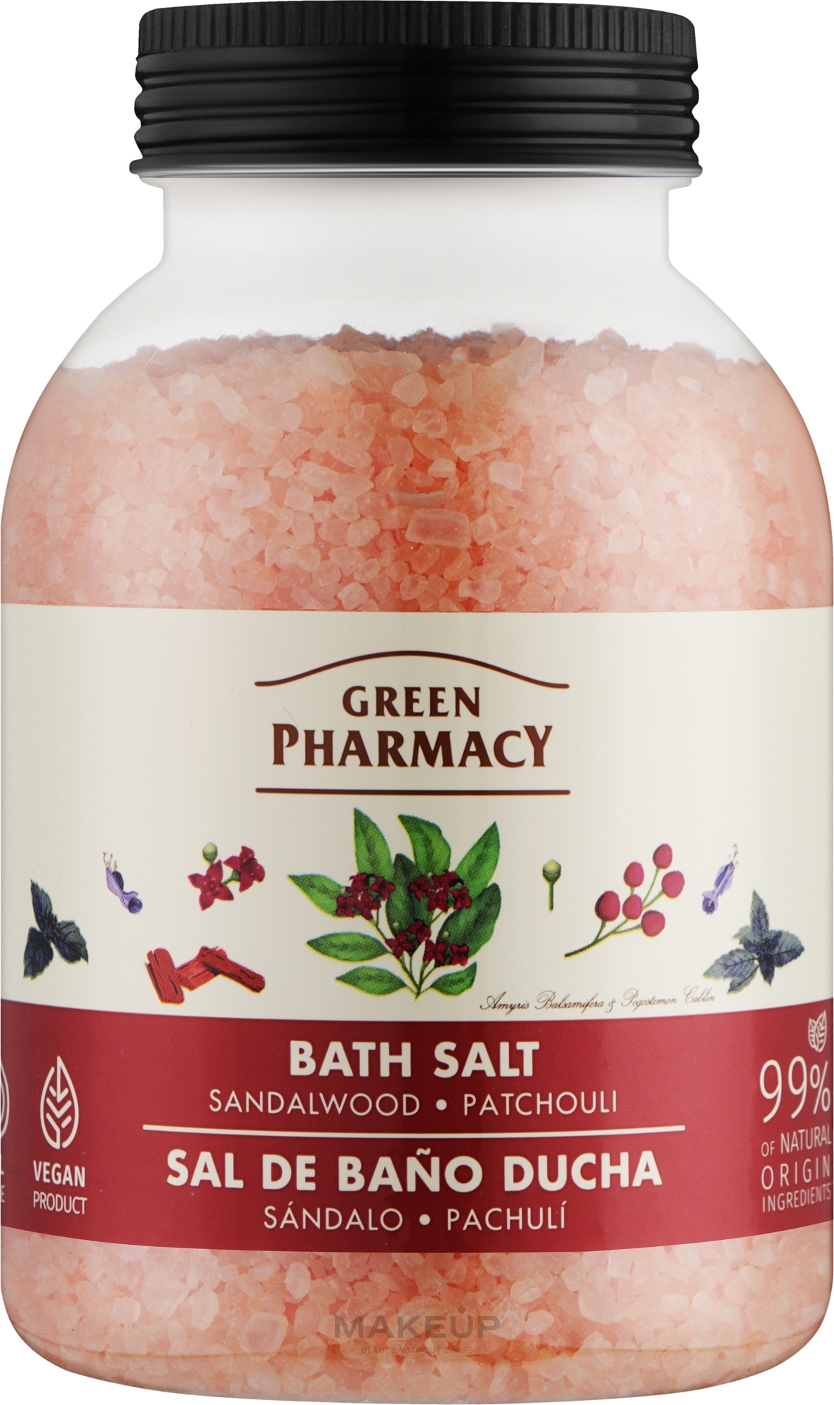 Сіль для ванн "Сандал і пачулі" - Зелена Аптека — фото 1000g