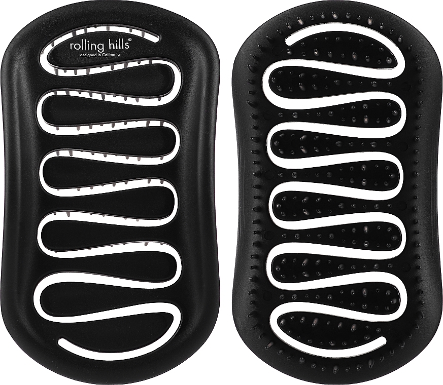 Компактная расческа для быстрой сушки волос, черная - Rolling Hills Compact Brush Maze — фото N2