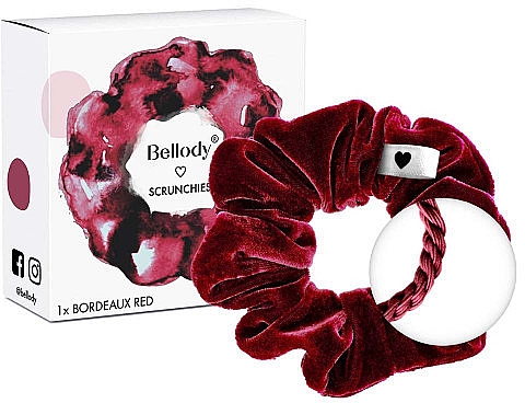 Резинка для волос, bordeaux red, 1 шт. - Bellody Original Scrunchie — фото N2