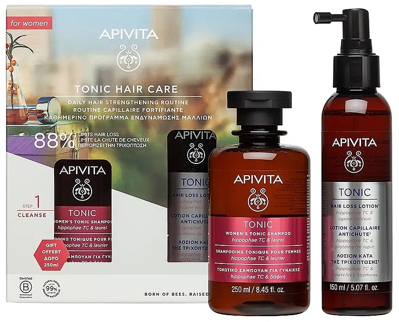 Набор - Apivita Tonic Hair Care For Women's (hair/lot/150mll + shm/250ml) — фото N1