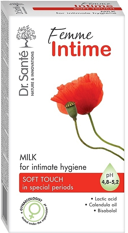 Молочко для интимной гигиены «Мягкое прикосновение» - Dr. Sante Femme Intime — фото N2