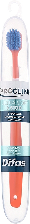 Зубная щетка "Ultra Soft" 512063, оранжевая с синей щетиной, в кейсе - Difas Pro-Clinic 5100 — фото N1