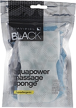 Мочалка массажная для мужчин, голубая - Suavipiel Black Aqua Power Massage Sponge — фото N1