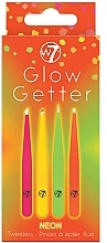 Духи, Парфюмерия, косметика Набор неоновых пинцетов - W7 Glow Getter Neon Tweezer Set