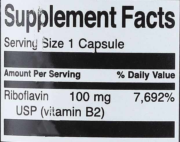 Витаминная добавка "B2 Рибофлавин" 100 мг, 100 шт - Swanson Riboflavin Vitamin B2 — фото N3
