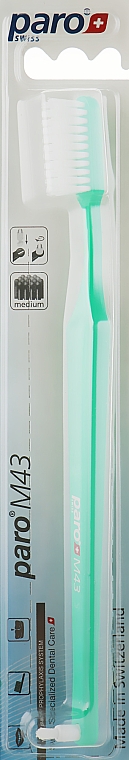 Зубна щітка "M43", зелена - Paro Swiss Isola F — фото N1