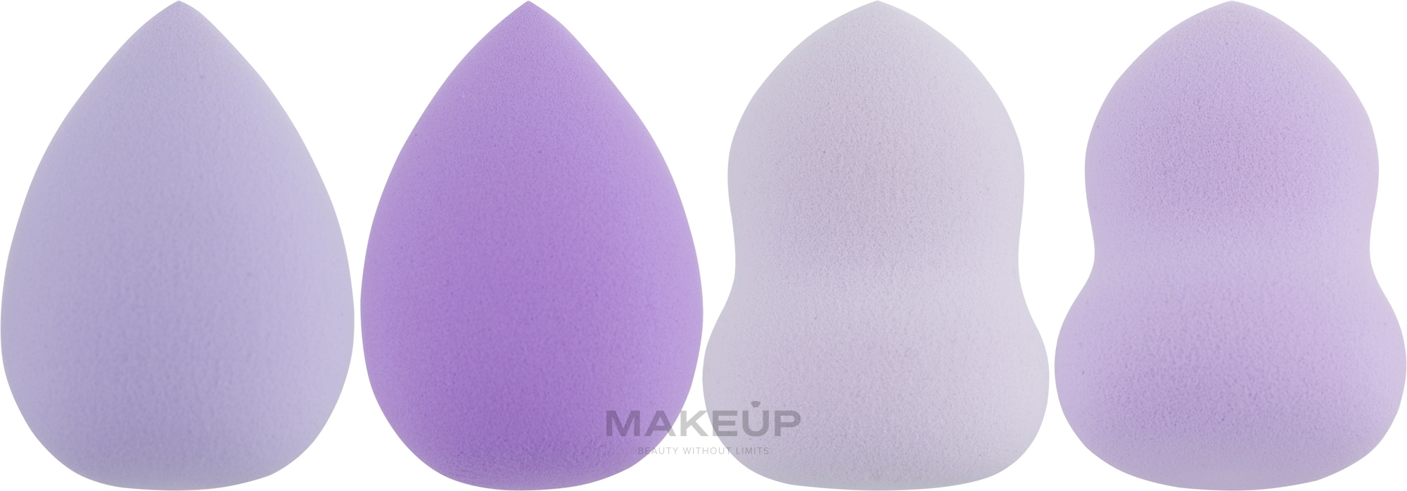 Набор спонжей для макияжа 4 в 1, Pf-298, фиолетовые - Puffic Fashion — фото 4шт