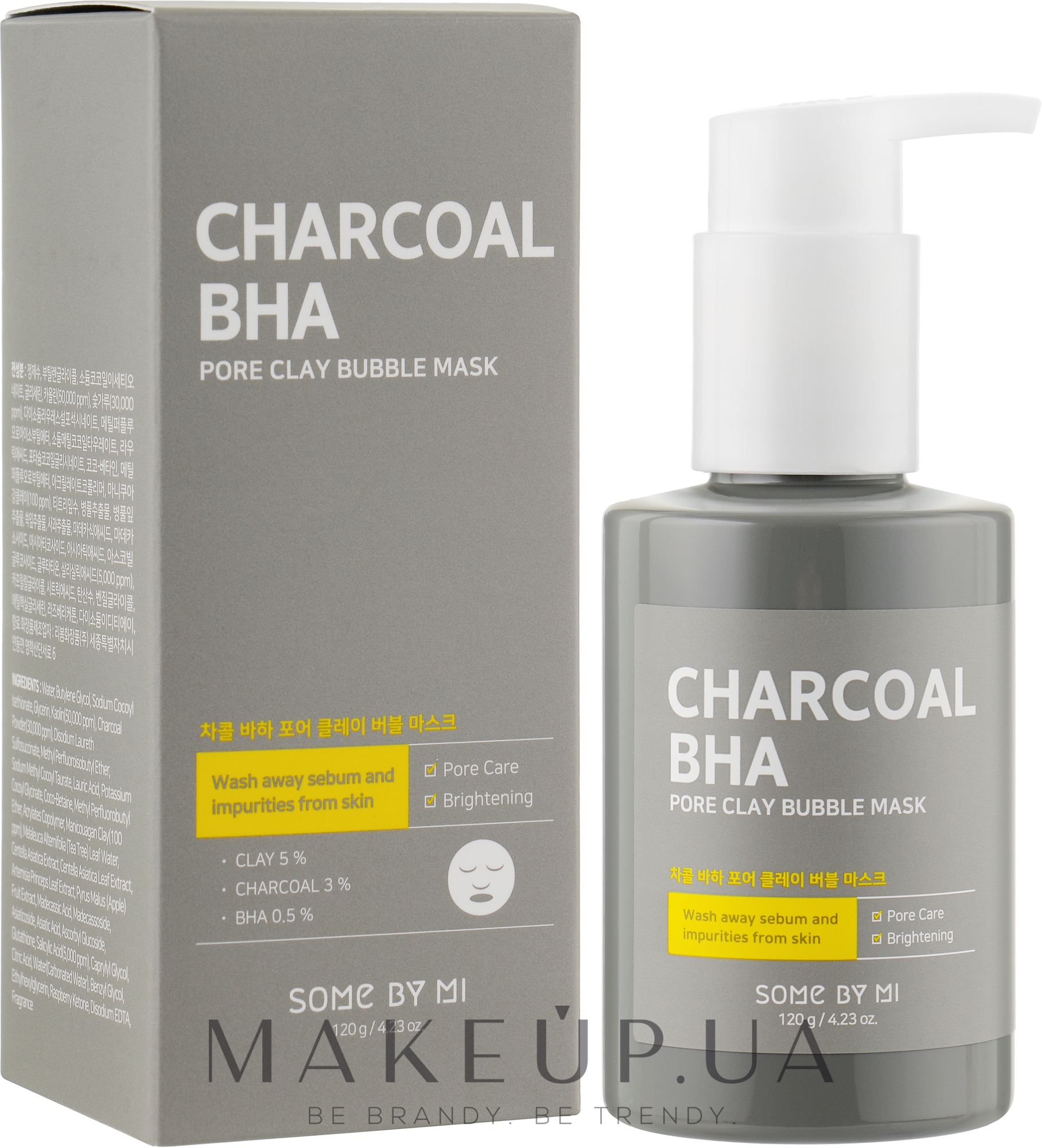 Маска-пенка от черных точек - Some By Mi Charcoal BHA Pore Clay Bubble Mask — фото 120ml