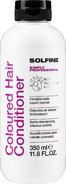 Кондиціонер для фарбованого волосся з гіалуроновою кислотою - Solfine Coloured Hair Conditioner — фото N1