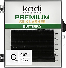 Парфумерія, косметика Накладні вії Butterfly Green C 0.07 (6 рядів: 12 мм) - Kodi Professional