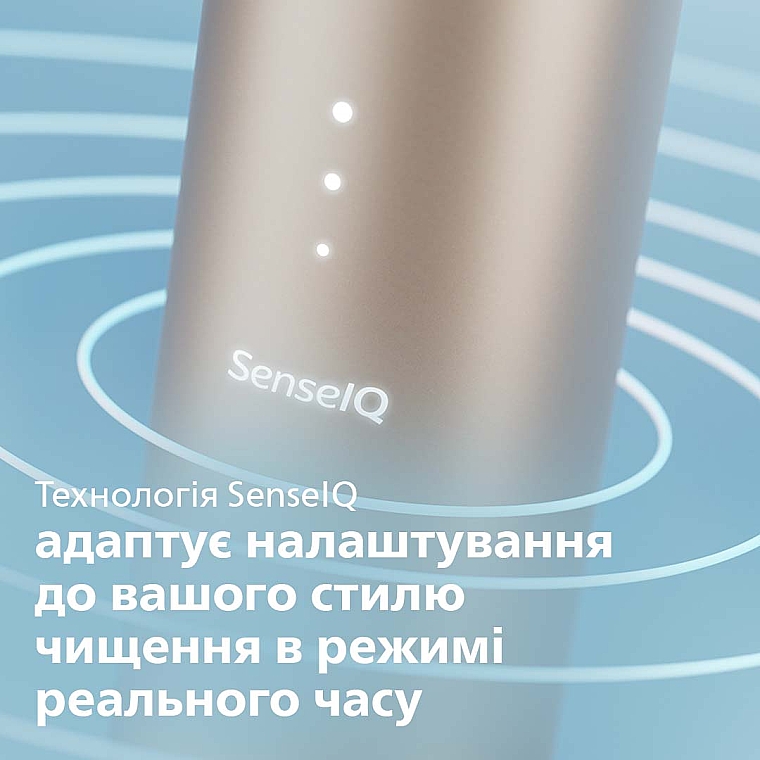 Электрическая звуковая зубная щетка с технологией SenseIQ, бежевая - Philips Sonicare 9900 Prestige HX9992/11 — фото N3