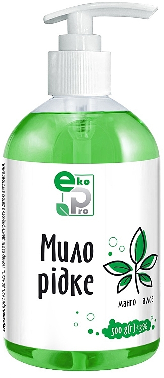 Жидкое мыло с ароматом манго и алоэ, с дозатором - EkoPro — фото N1