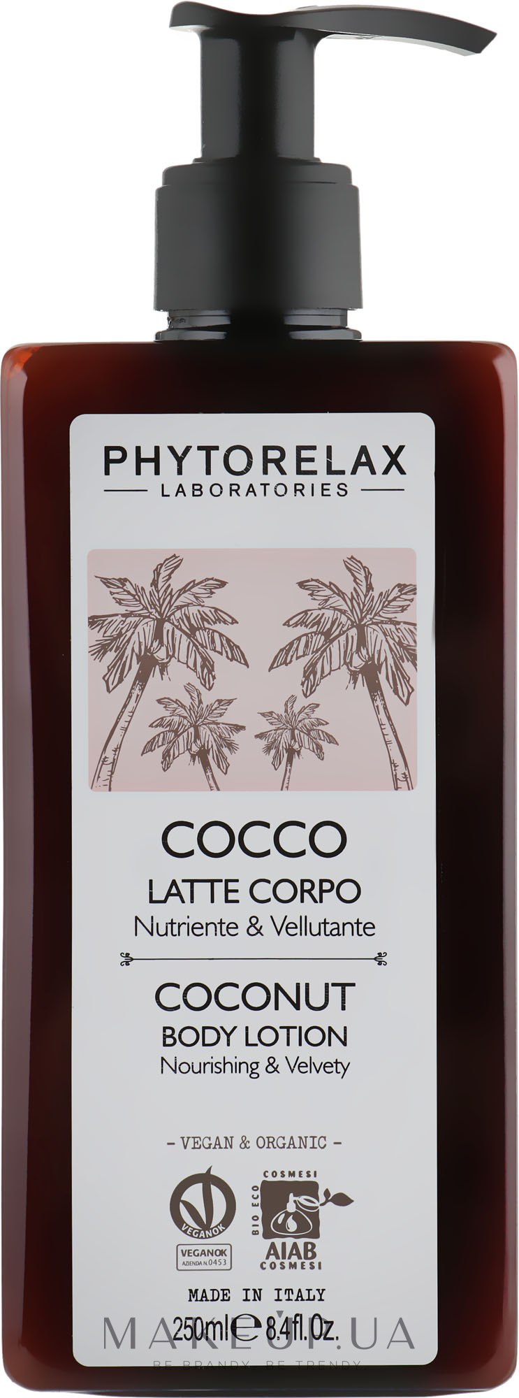 Лосьйон для тіла поживний та пом’якшуючий COCONUT Vegan&Organic PhL - Phytorelax Laboratories Coconut Bpdy Lotion — фото 250ml